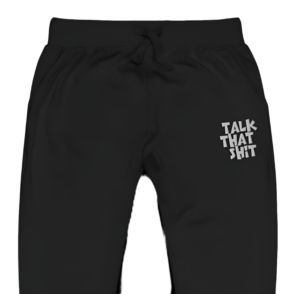 Say Word (Talk That Shxt) Fleece Sweatpants (Unisex) - Black